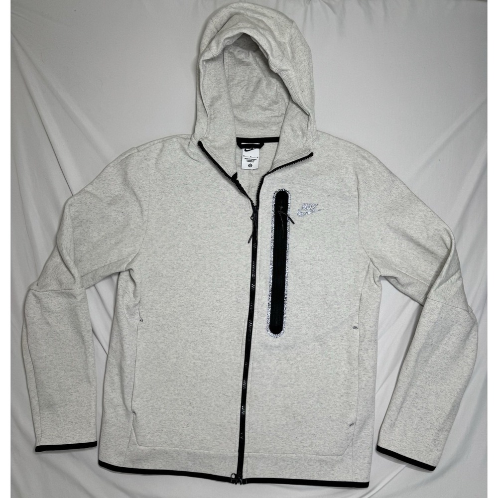 Nike Sportswear Tech Fleece Full-Zip Hoodie Heather Grey Unisex Size Medium